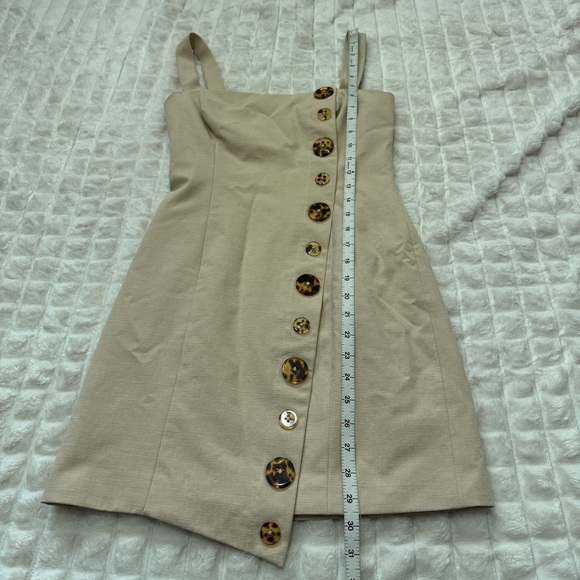 Finders Keepers 4 Khaki Tia Mini Dress ~ Asymmetric Button Front Y2K Preppy - Picture 6 of 8